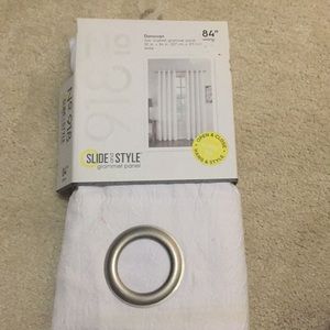 New Single white 84” grommet curtain